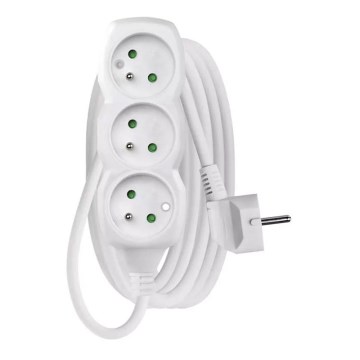 Verlängerungskabel 3-fach 3m weiß