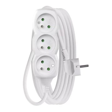 Verlängerungskabel 3-fach 5m weiß