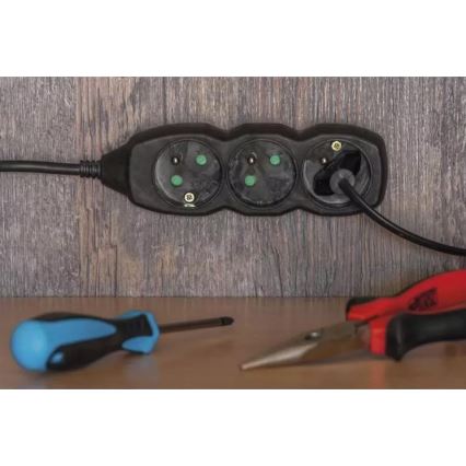 Verlängerungskabel 3-polig 5m schwarz
