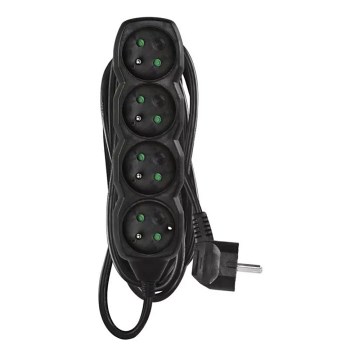 Verlängerungskabel 4-fach 5m schwarz