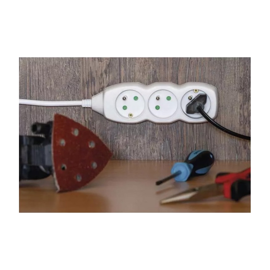 Verlängerungskabel 4-fach 7 m Weiß