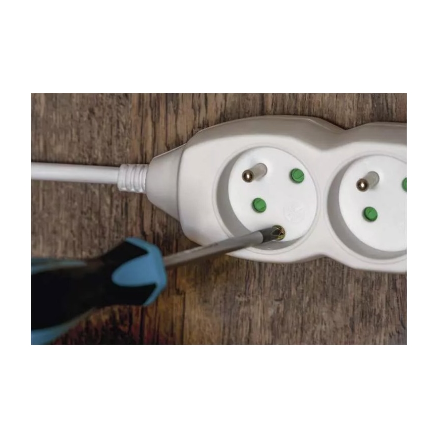 Verlängerungskabel 4-fach 7 m Weiß