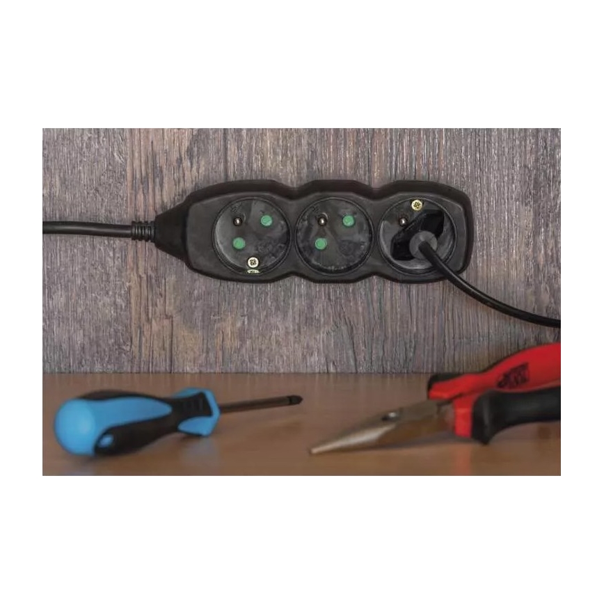 Verlängerungskabel 4-fach 5m schwarz