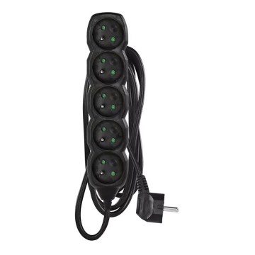 Verlängerungskabel 5-fach 3 m schwarz