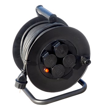 Verlängerungskabel auf Kabeltrommel 25 m schwarz IP44