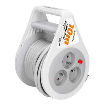 Verlängerungskabel auf Kabeltrommel, 3-fach, 10 m