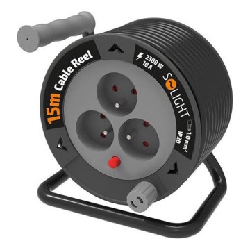 Verlängerungskabel auf Kabeltrommel, 3-fach, 12 m