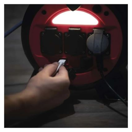 Verlängerungskabel auf Kabeltrommel 3x 20m rot/schwarz IP44