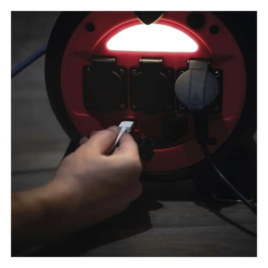 Verlängerungskabel auf Kabeltrommel 3x 20m rot/schwarz IP44