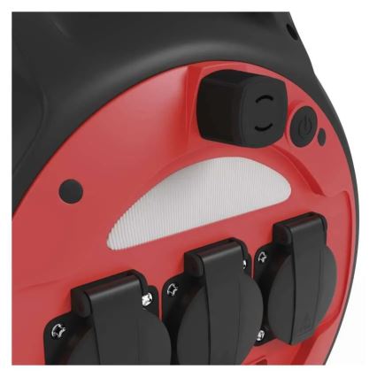 Verlängerungskabel auf Kabeltrommel 3x 20m rot/schwarz IP44