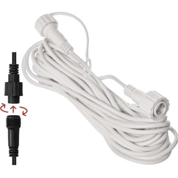 Verlängerungskabel für Lichterketten, 10 m, IP44, weiß
