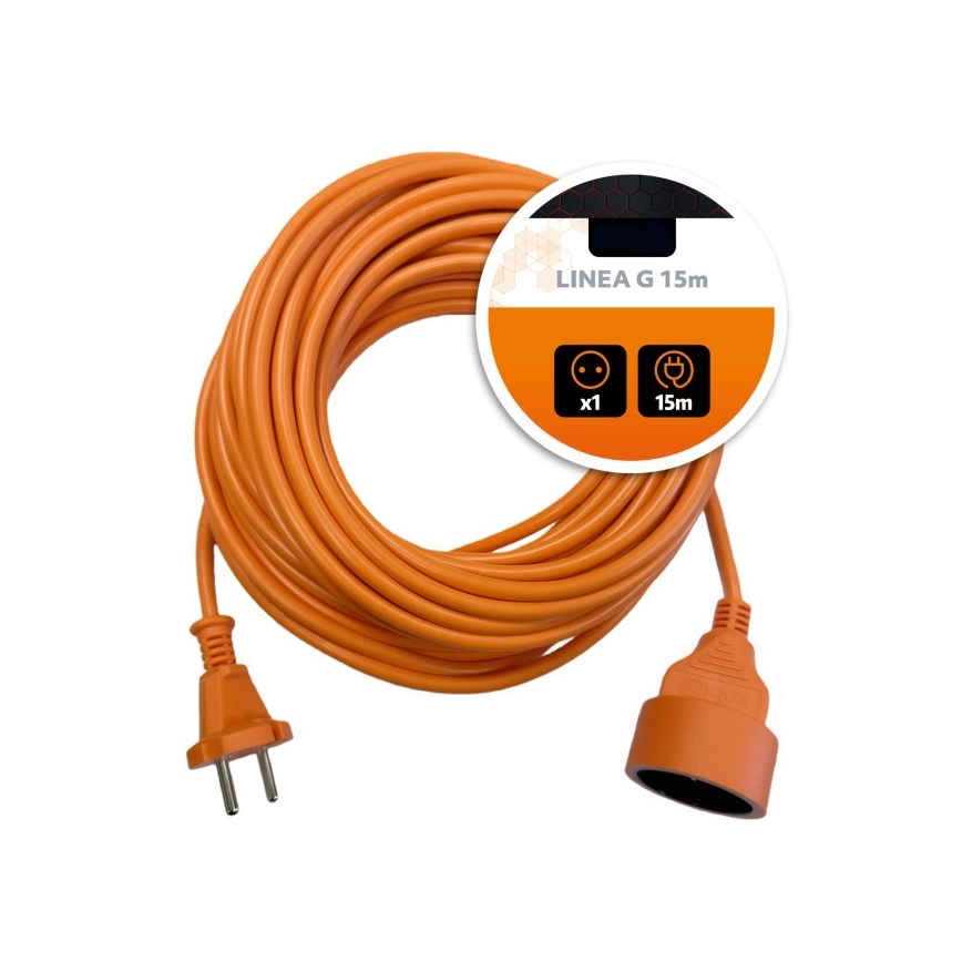 Verlängerungskabel LINEA G 1-fach 15 m orange