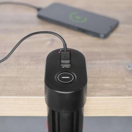 Verlängerungskabel mit Befestigung am Tisch 3Z + 3xUSB 1,5m schwarz