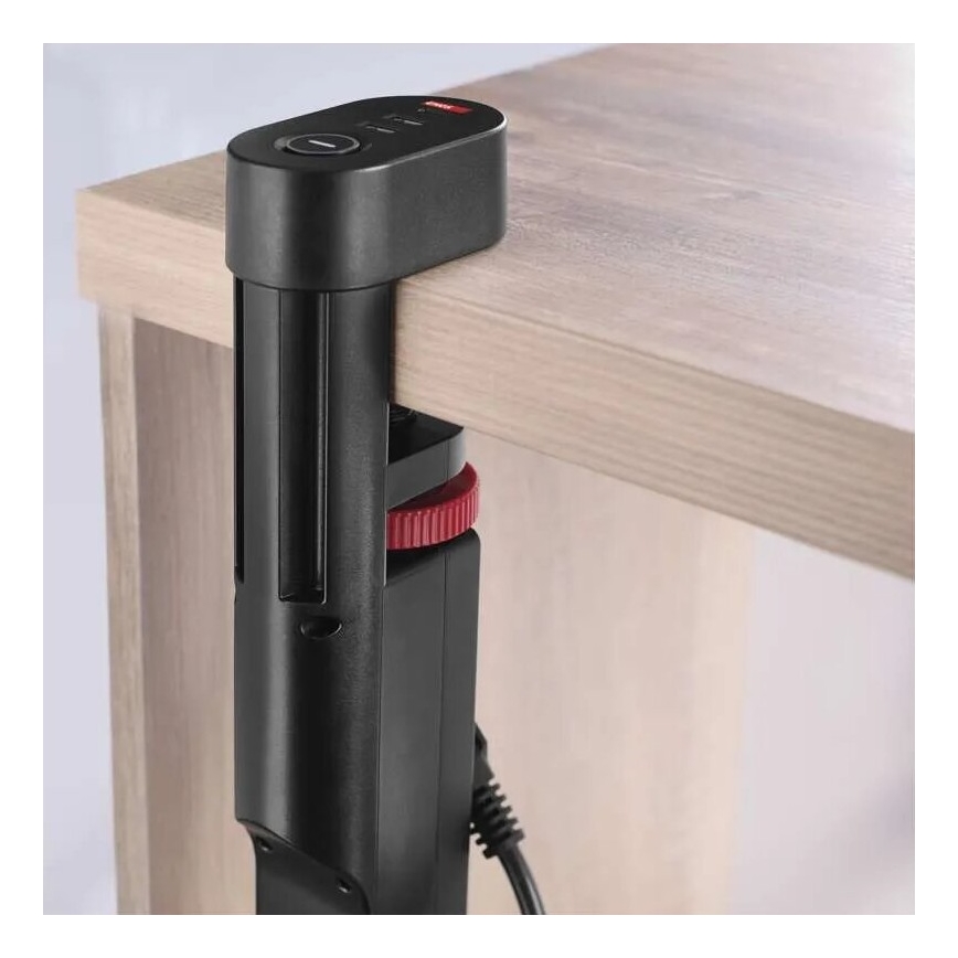 Verlängerungskabel mit Befestigung am Tisch 3Z + 3xUSB 1,5m schwarz