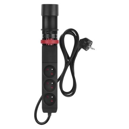 Verlängerungskabel mit Befestigung am Tisch 3Z + 3xUSB 1,5m schwarz