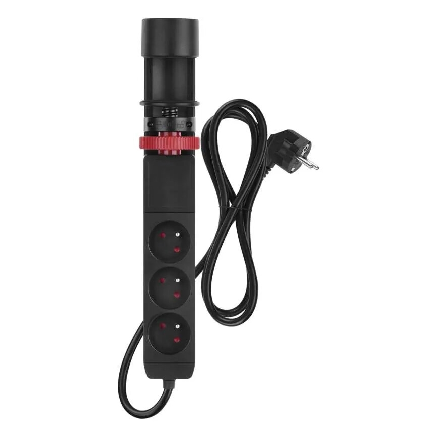 Verlängerungskabel mit Befestigung am Tisch 3Z + 3xUSB 1,5m schwarz