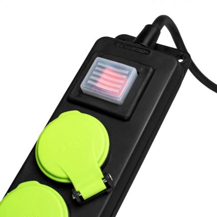 Verlängerungskabel mit Schalter, 3-fach, 10m, IP44