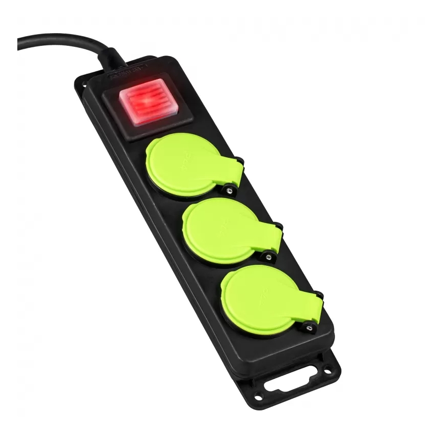 Verlängerungskabel mit Schalter, 3-fach, 5m, IP44