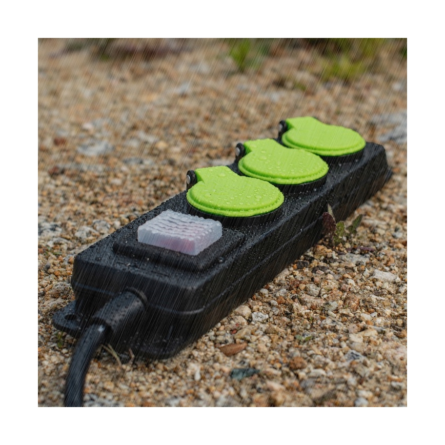 Verlängerungskabel mit Schalter, 3 Steckdosen, 20 m, IP44