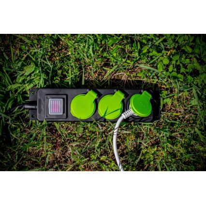 Verlängerungskabel mit Schalter, 3 Steckdosen, 20 m, IP44