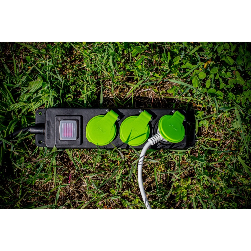 Verlängerungskabel mit Schalter, 3 Steckdosen, 20 m, IP44