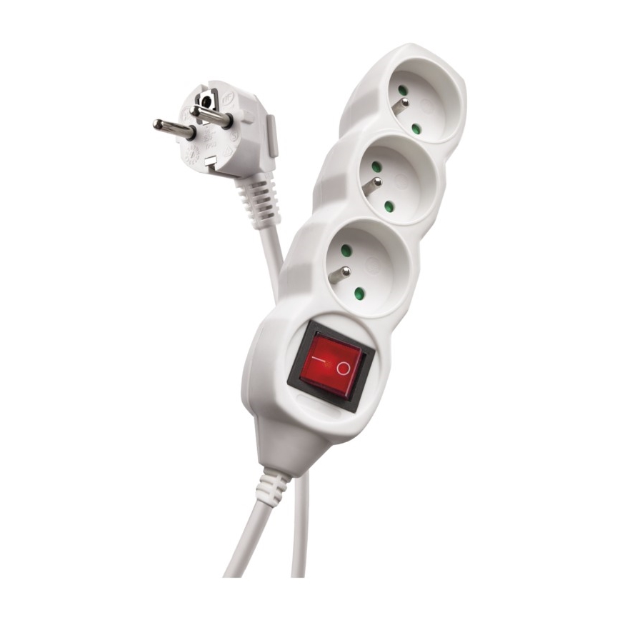 Verlängerungskabel mit Schalter 3Z 3m