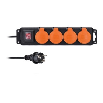 Verlängerungskabel mit Schalter 4-fach 5m IP44