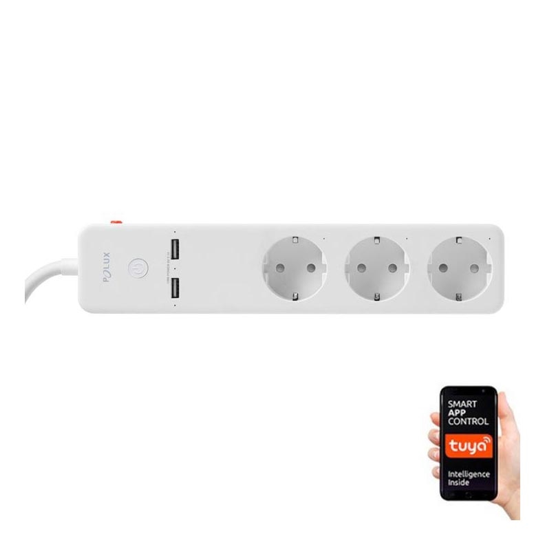 Verlängerungskabel SMART mit Schalter 1,5m + 2xUSB/Wi-Fi Tuya SCHUKO