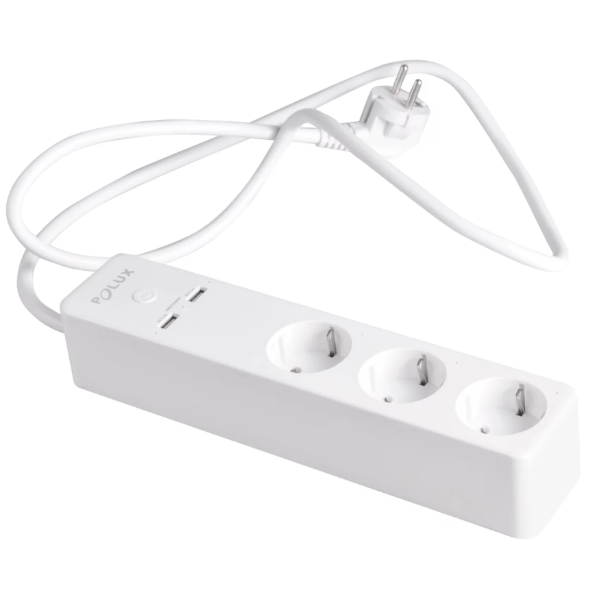 Verlängerungskabel SMART mit Schalter 1,5m + 2xUSB/Wi-Fi Tuya SCHUKO