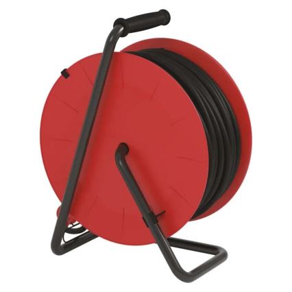 Verlängerungskabeltrommel mit 4 Steckdosen 50m rot IP44