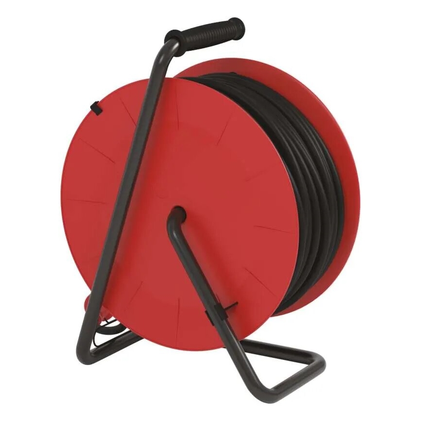 Verlängerungskabeltrommel mit 4 Steckdosen 50m rot IP44