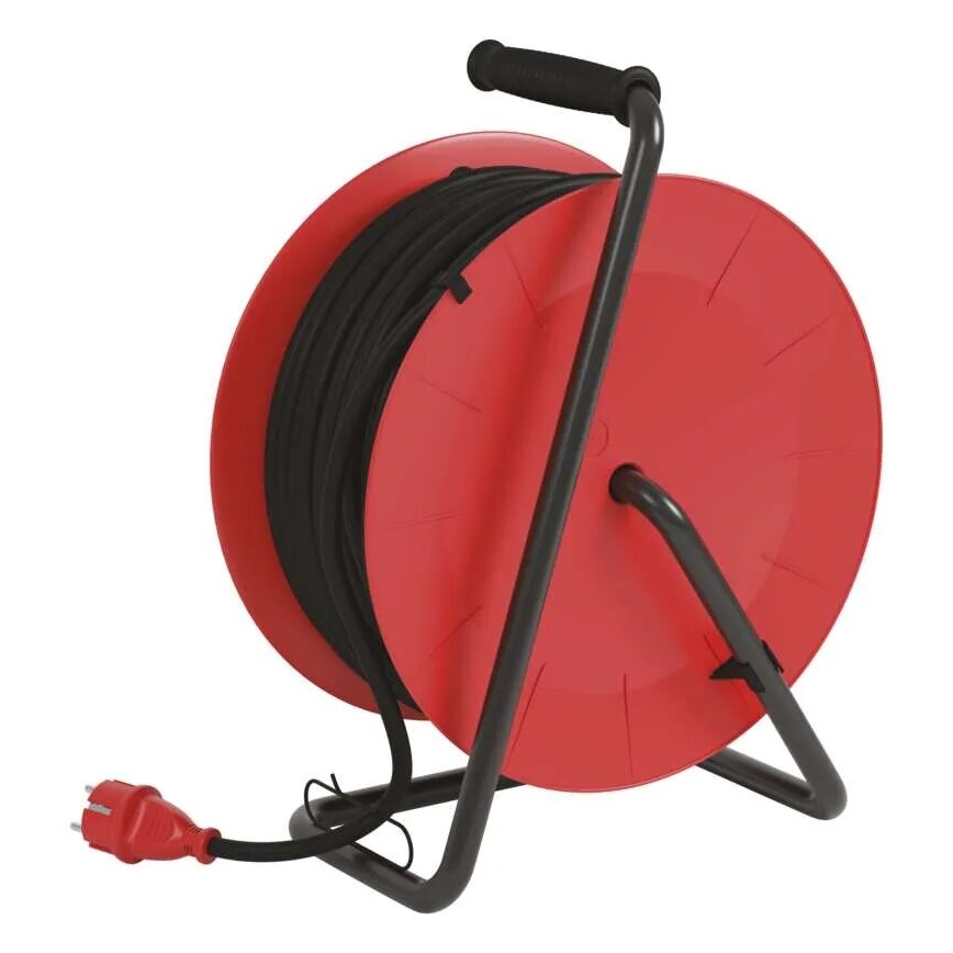 Verlängerungskabeltrommel mit 4 Steckdosen 50m rot IP44