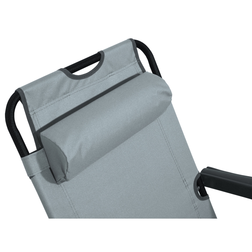 Verstellbarer Klappstuhl grau/schwarz