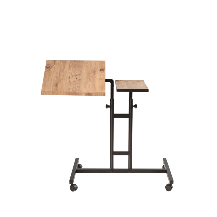 Verstellbarer Tisch GLEN 87x67 cm braun/schwarz