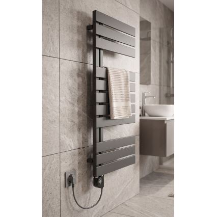 Vertaduro - Badezimmerheizkörper mit Thermostat ZIVA 500W 109x50 cm Anthrazit