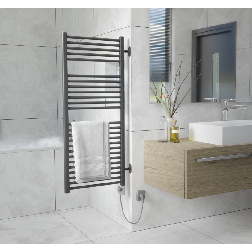 Vertaduro - Badheizkörper mit Thermostat MEG 600W 118x50 cm Anthrazit