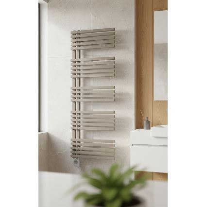 Vertaduro - Badheizkörper mit Thermostat MICHELLE 600W 129x50 cm taupe