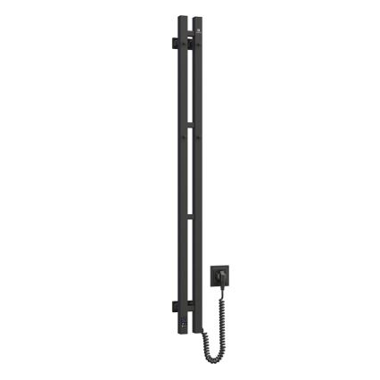 Vertaduro - Elektrischer Handtuchheizkörper mit Thermostat VEO 70W/230V 120x9 cm IP44 schwarz rechts