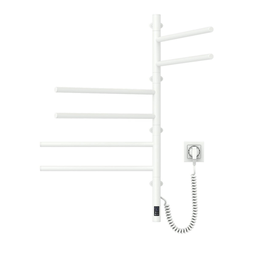 Vertaduro - Elektrischer drehbarer Handtuchwärmer mit Thermostat ARA 105W/230V 80x49 cm IP44 weiß