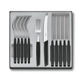 Victorinox - 12-teiliges Besteckset SWISS MODERN, schwarz