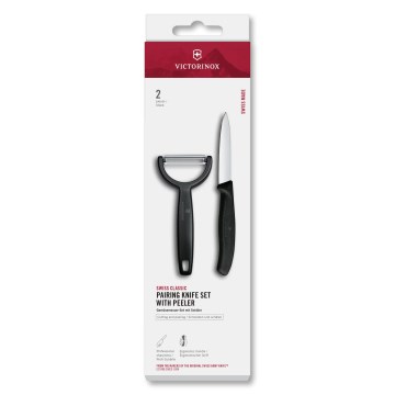 Victorinox - Küchenmesser-Set mit Sparschäler SWISS CLASSIC, schwarz