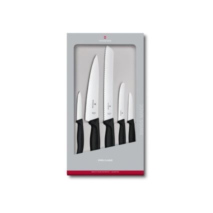 Victorinox - SWISS CLASSIC Küchenmesser-Set, 5-teilig, schwarz