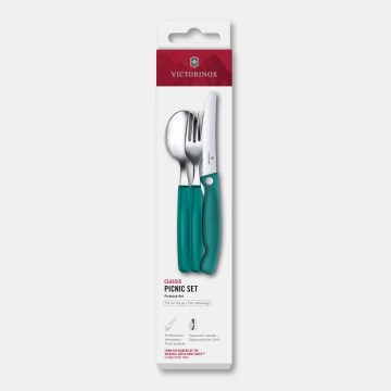 Victorinox - SWISS CLASSIC Picknick-Besteckset, 3-teilig, türkis