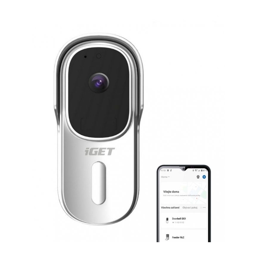 Video-Türklingel mit Bewegungsmelder Full HD 1080p 5200 mAh IP65 Wi-Fi weiß