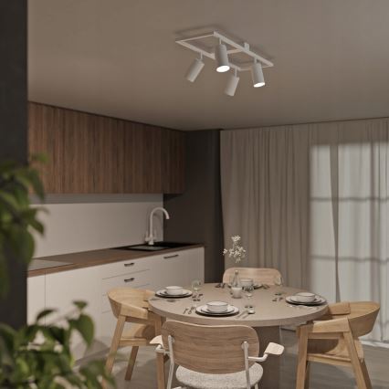 Vierflammiger Deckenstrahler, 4x GU10, 30 W, 230 V, weiß