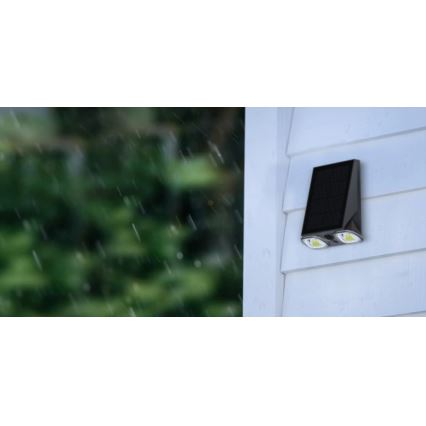 Viking - LED-dimmbare Solar-Wandleuchte mit Sensor LED/1,3W/3,7V IP44 4000K 2000 mAh