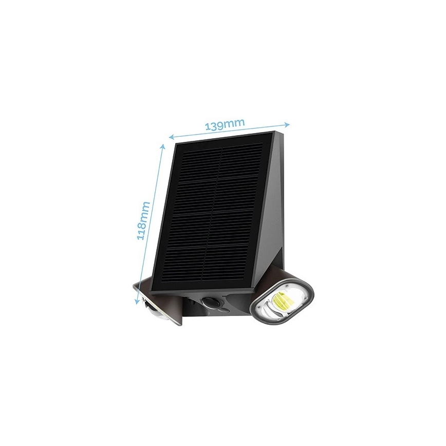 Viking - LED-dimmbare Solar-Wandleuchte mit Sensor LED/1,3W/3,7V IP44 4000K 2000 mAh