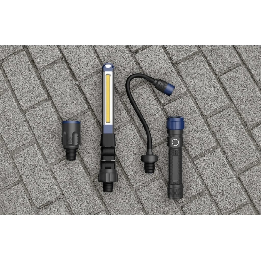 Viking - Dimmbare, wiederaufladbare 3-in-1-LED-Taschenlampe LED/5V IPX4 380 lm 2200 mAh