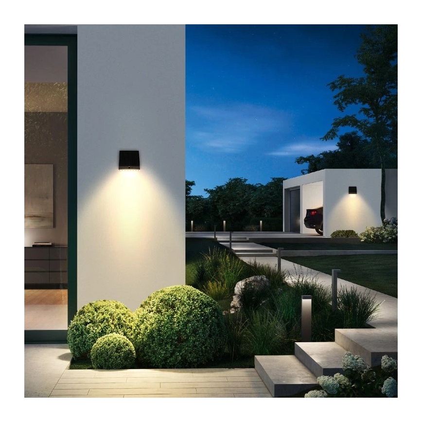 Viking - LED-dimmbare Solar-Wandleuchte mit Sensor LED/2W/3,7V IP54 4000K 2000 mAh