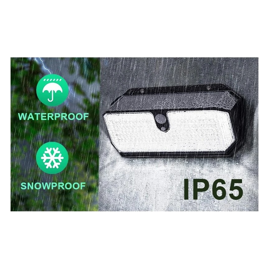 Viking - LED-Solar-Wandleuchte mit Sensor LED/2W/3,7V IP65 6000K 2200 mAh